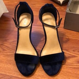 Apt 9 Blue Velvet Strappy Heels